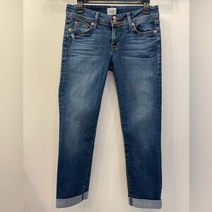 Hudson Denim Jeans Size 27 Ginny Straight Ankle w/ Cuff Low Rise Button Pocket